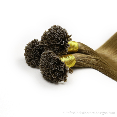 U Tip Hair Wholesale Raw Indian Kinky Curly Itip Keratin Bonds Flat U Remy Human Hair Extensions Micro Links Microlink